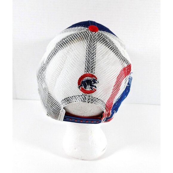 New Era Chicago Cubs Snapback Red  Blue Trucker Hat Adjustable Cap - Picture 3 of 5